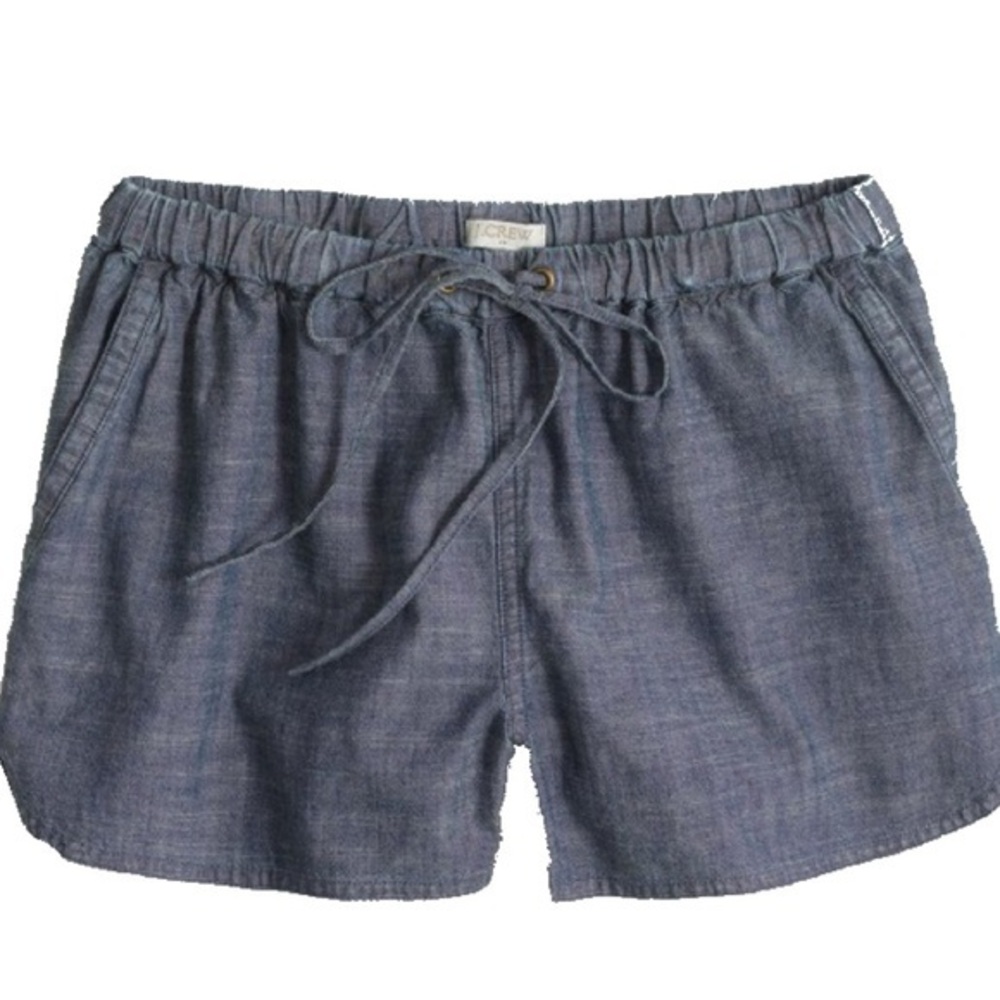 J.Crew GUC Chambray Drawstring Shorts Blue Size M 3” Inseam